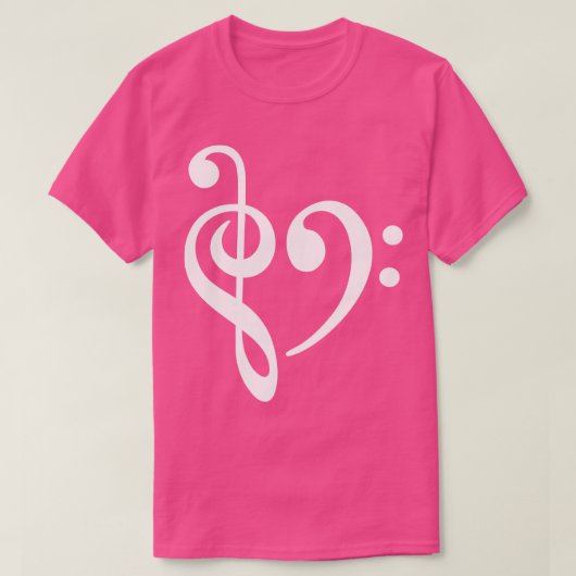 音楽クレフ、 音符記号ベース Tシャツ (デザイン正面)