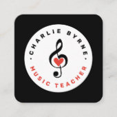 音楽クレフ、 音符記号音楽先生名刺 スクエア名刺 (正面)