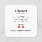 音楽クレフ、 音符記号音楽先生名刺 スクエア名刺 (裏面)