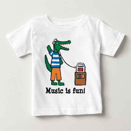 音楽クールに聞はCrocodile ベビーTシャツ (正面)