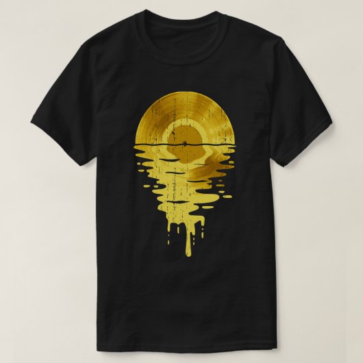 音楽クールビニルレトロヴィンテージきらきら光る Tシャツ (デザイン正面)