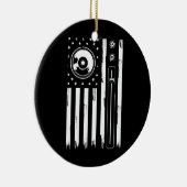音楽クールプロデューサー女子男性へアメリカ国旗 セラミックオーナメント (右)