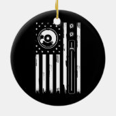 音楽クールプロデューサー女子男性へアメリカ国旗 セラミックオーナメント (裏面)