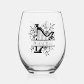 音楽クール愛好家の名前の追加 ステムなしワイングラス (正面)