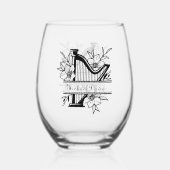 音楽クール愛好家の名前の追加 ステムなしワイングラス (裏面)