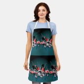 音楽グラフィックスピーカーオーディオ エプロン (着用した状態)