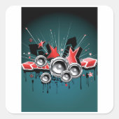 音楽グラフィックスピーカーオーディオ スクエアシール (正面)