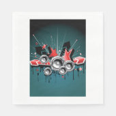 音楽グラフィックスピーカーオーディオ スタンダードランチョンナプキン (正面)