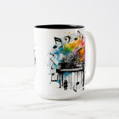 音楽グラフィック ツートーンマグカップ (正面右)