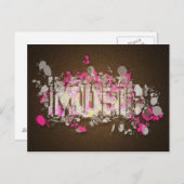 音楽グラフィティスタイルサインマゼンタブラウン ポストカード (正面/裏面)