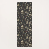 音楽グランジスカルクロスボーンズ模様 ヨガマット (裏面)