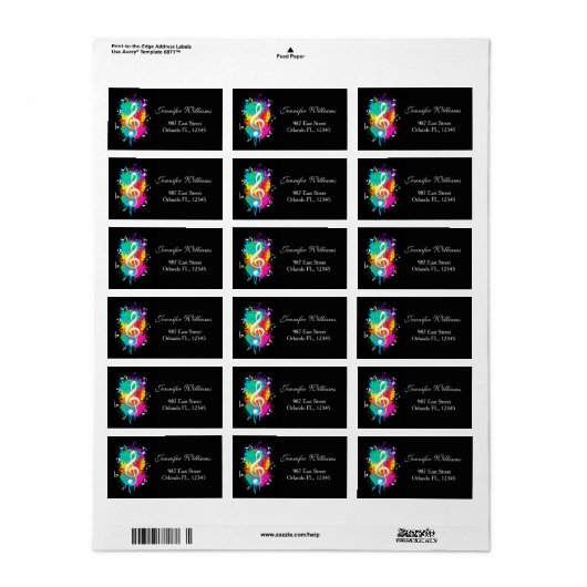 音楽グランジ ラベル (フルシート)