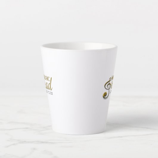 音楽グラード金ゴールドトレブルクレフ、 音符記号大学院歌手 カフェラテマグ (正面)