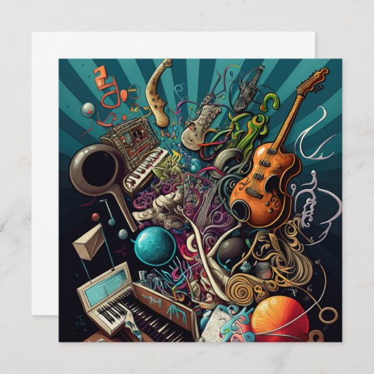 音楽グリーティングカードの構造 ノートカード (正面/裏面)