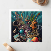 音楽グリーティングカードの構造 ノートカード (正面/裏面インサイチュ)