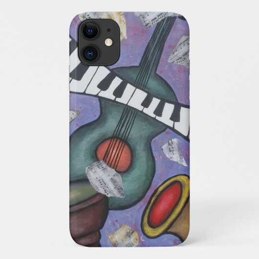 音楽コラージュ楽器ハンドア絵を描クリル Case-Mate iPhoneケース (裏面)
