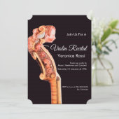 音楽コンサクラシックート、リサイタルヴァイオリンスクロールブラウン 招待状 (スタンド正面)