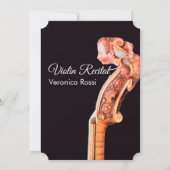 音楽コンサクラシックート、リサイタルヴァイオリンスクロールブラウン 招待状 (裏面)