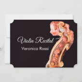 音楽コンサクラシックート、リサイタルヴァイオリンスクロールブラウン 招待状 (裏面)