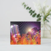 音楽コンサートデザインとギター ポストカード (スタンド正面)