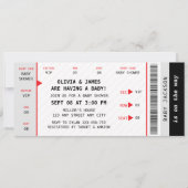 音楽コンサートユニークチケットおもしろいベビーシャワー 招待状 (正面)