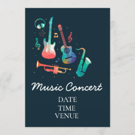 音楽コンサート子供へや学生の演奏 招待状