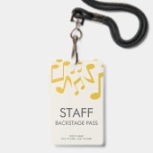 音楽コンサート裏方パス イベントスタッフ バッジ (正面（ネックストラップ付）)