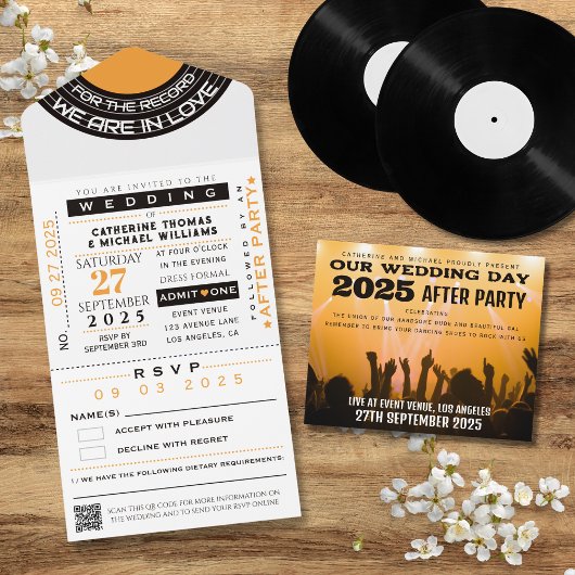 音楽コンサートVIPチケットとRSVP 結婚's オールインワン招待状