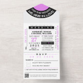 音楽コンサートVIPチケットとRSVP 結婚's オールインワン招待状 (内側)