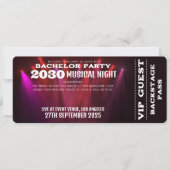 音楽コンサートVIPチケット及びRSVPバチュラーパーティ 招待状 (正面)