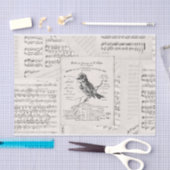 音楽コンフランスのサートバードシート音楽ヴィンテージ 薄葉紙 (クラフト)