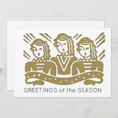 音楽コーラス聖歌隊グリーティングカード サンキューカード (正面/裏面)