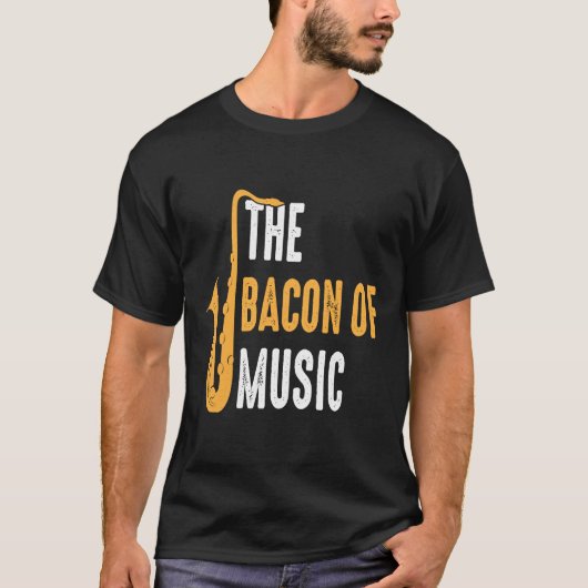音楽サクソフォンサクサフォンのベーコンプレーヤー5 Tシャツ (正面)
