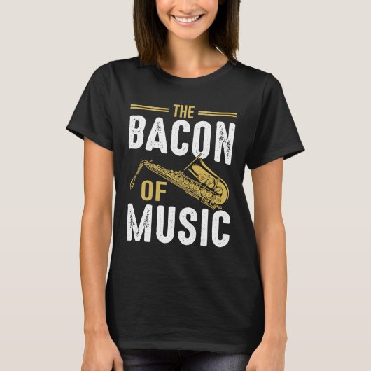 音楽サクソフォンサクサフォンのベーコンプレーヤー6 Tシャツ (正面)
