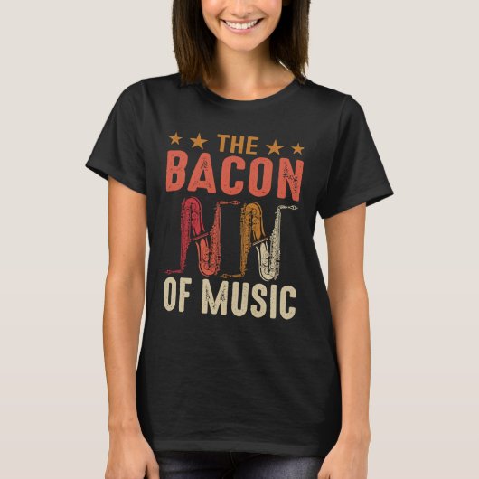 音楽サクソフォンサクサフォン奏者のベーコン9 Tシャツ (正面)