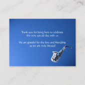 音楽サクソフォンバー（ユダヤ教の）バル・ミツバーシーティングカード プレイスカード (裏面)