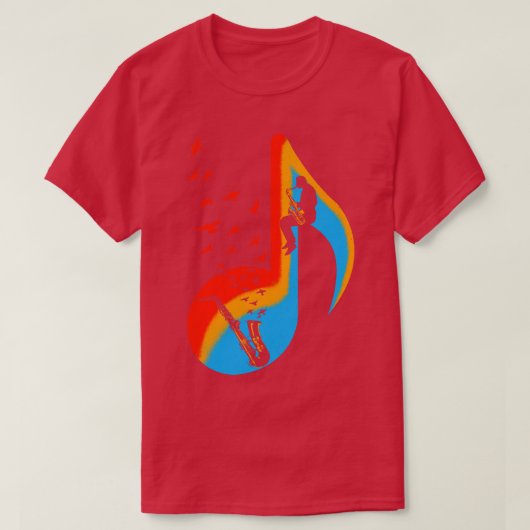 音楽サクソフォーン奏者 Tシャツ (デザイン正面)