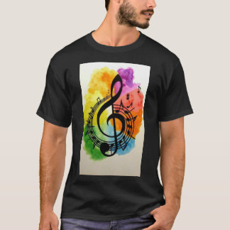 音楽シンプルTシャツ印刷 Tシャツ