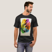 音楽シンプルTシャツ印刷 Tシャツ (正面フル)