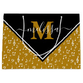 音楽シンボルがカスタマイズされた大きなギフトバッグ ラージペーパーバッグ (正面)