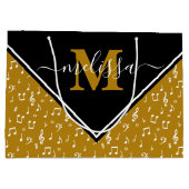 音楽シンボルがカスタマイズされた大きなギフトバッグ ラージペーパーバッグ (裏面)