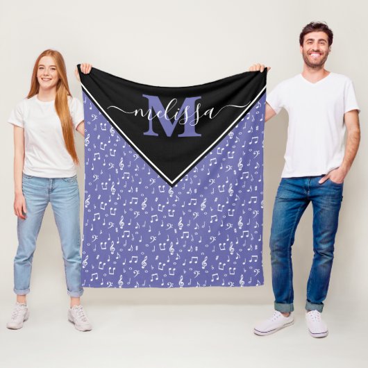 音楽シンボルのパーソナライズされたフリースブランケット フリースブランケット (インサイチュ)