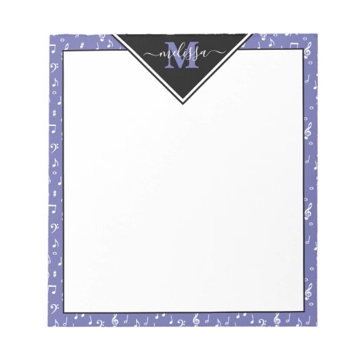 音楽シンボルのメモパーソナライズされた帳 ノートパッド (正面)