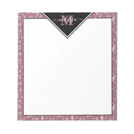 音楽シンボルのメモパーソナライズされた帳 ノートパッド