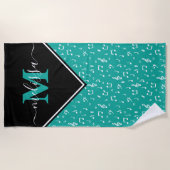 音楽シンボルパーソナライズされたビーチタオル ビーチタオル (正面)