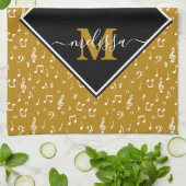 音楽シンボルパーソナライズされた キッチンタオル (折り畳み)