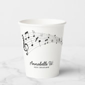 音楽シンボルパーソナライズされた 紙コップ (正面)