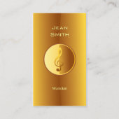 音楽シンボルモダン金ゴールドミュージシャン 名刺 (正面)