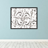 音楽シンボル キャンバスプリント (インサイチュ (ウッドフロア))