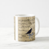 音楽シートでカラスを鳴らす コーヒーマグカップ (正面右)
